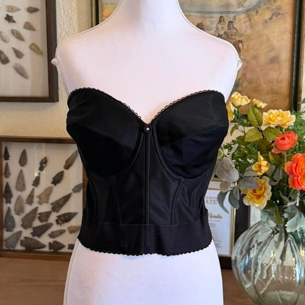 Dominique‎ black strapless bustier/corset top in size 38D